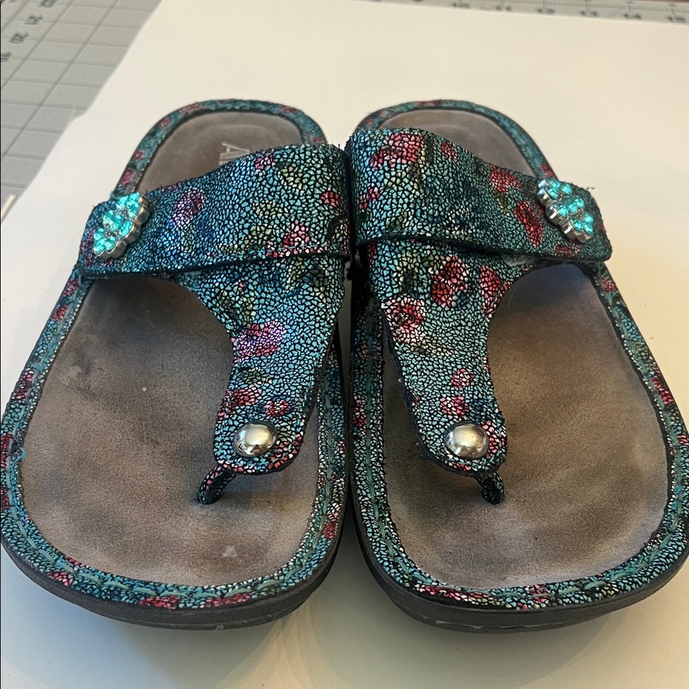 Alegria Women's Sandals in Blue and Red
